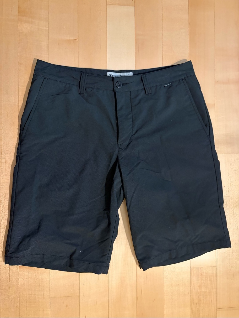 Travis Mathew Black Flat-Front Chino Shorts